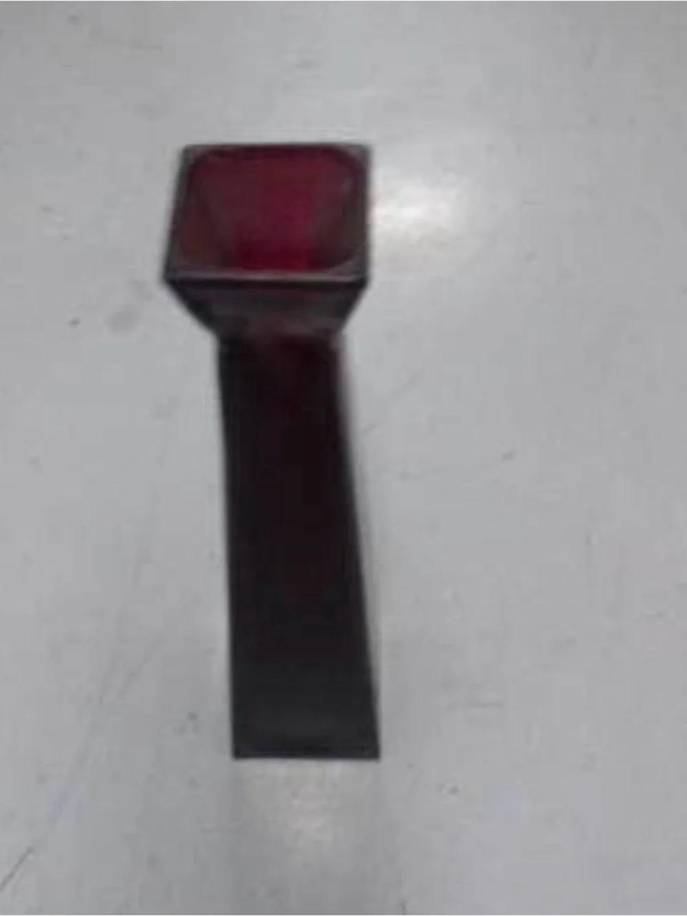 Tall Floor Square Glass Vase in Red & Purple Decorative Home Accent
